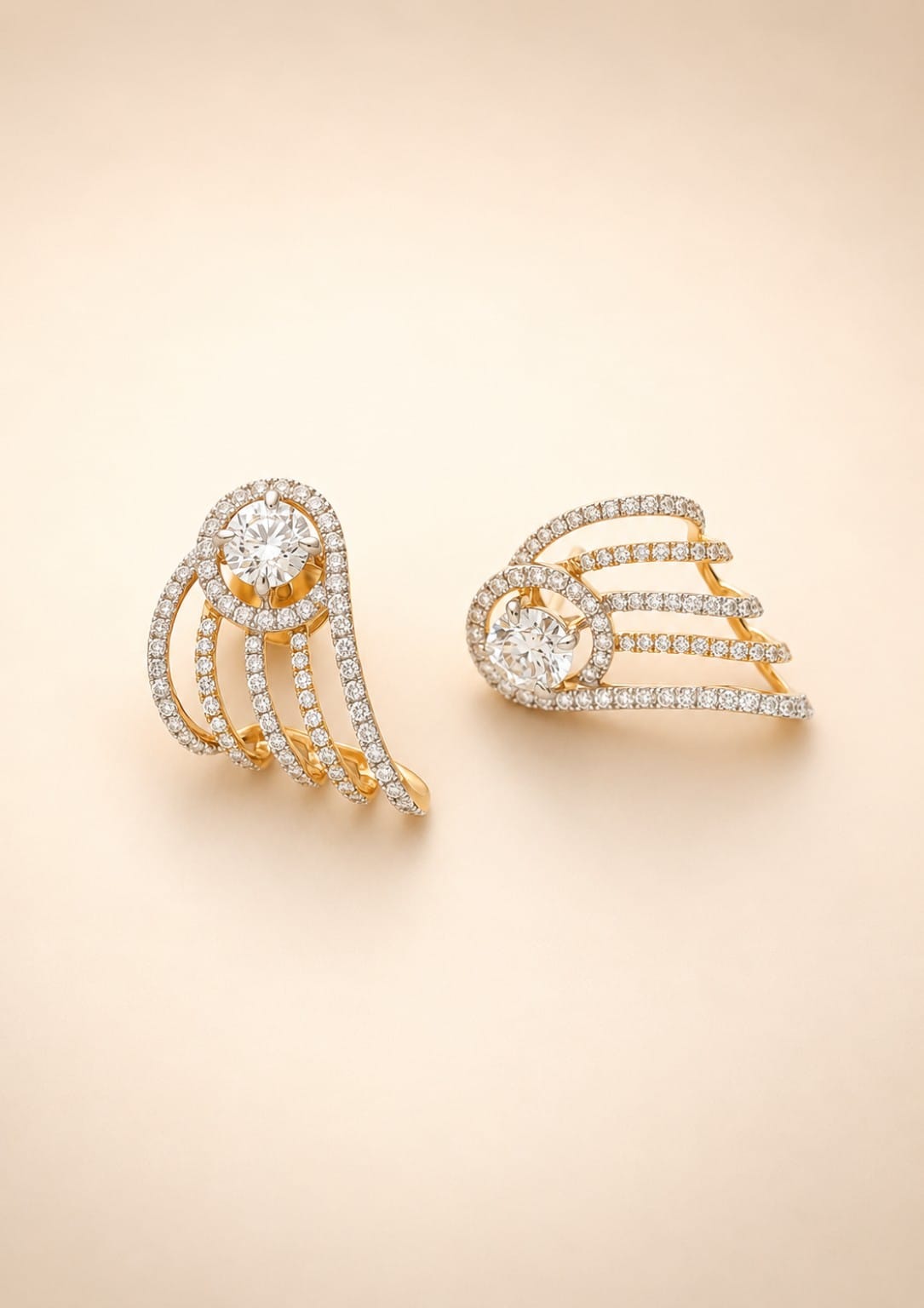 Celestial Halo Cascade Diamond Earrings