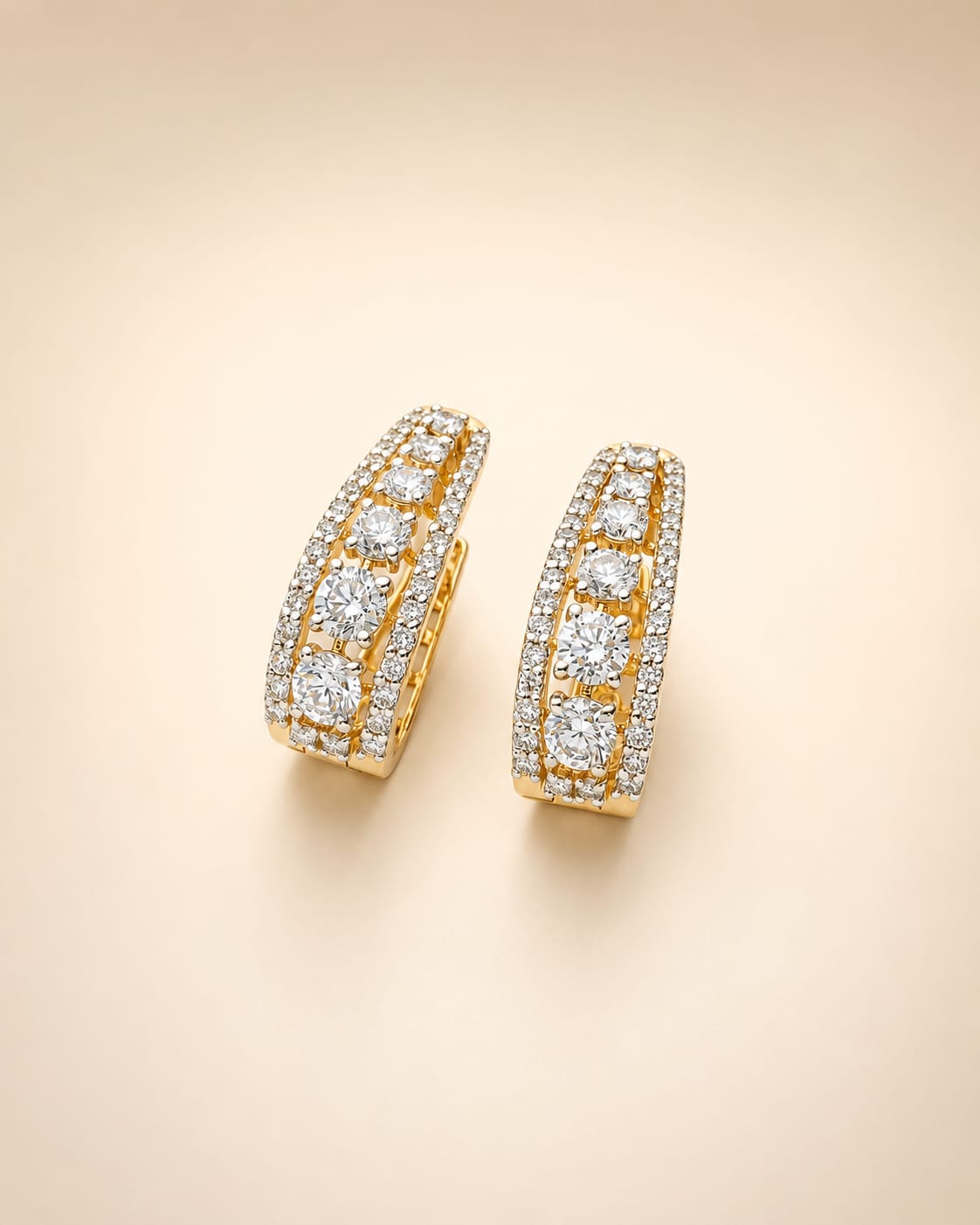 Nova Diamond Halo Hoop Earrings