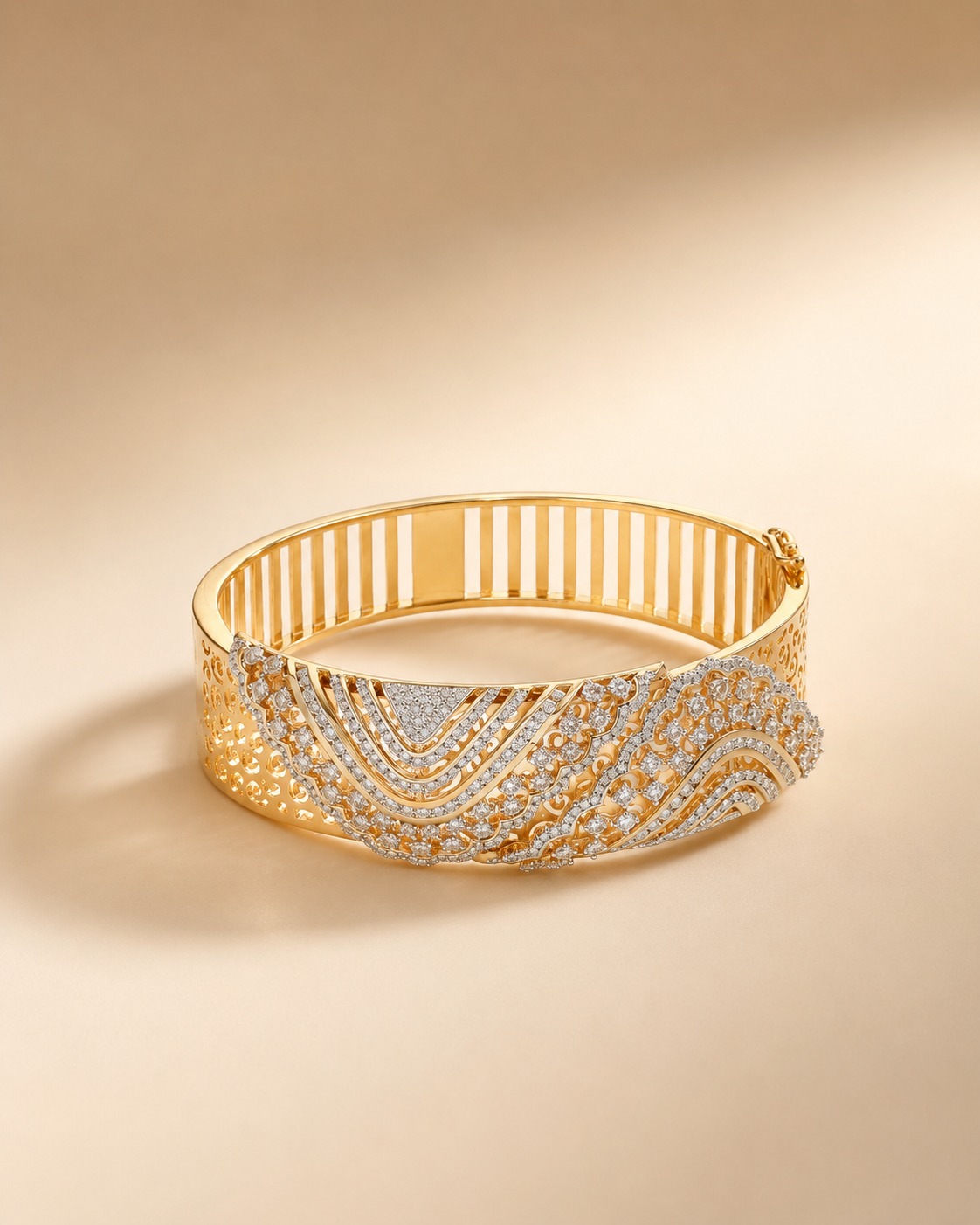 Opulent Wave Diamond Cuff