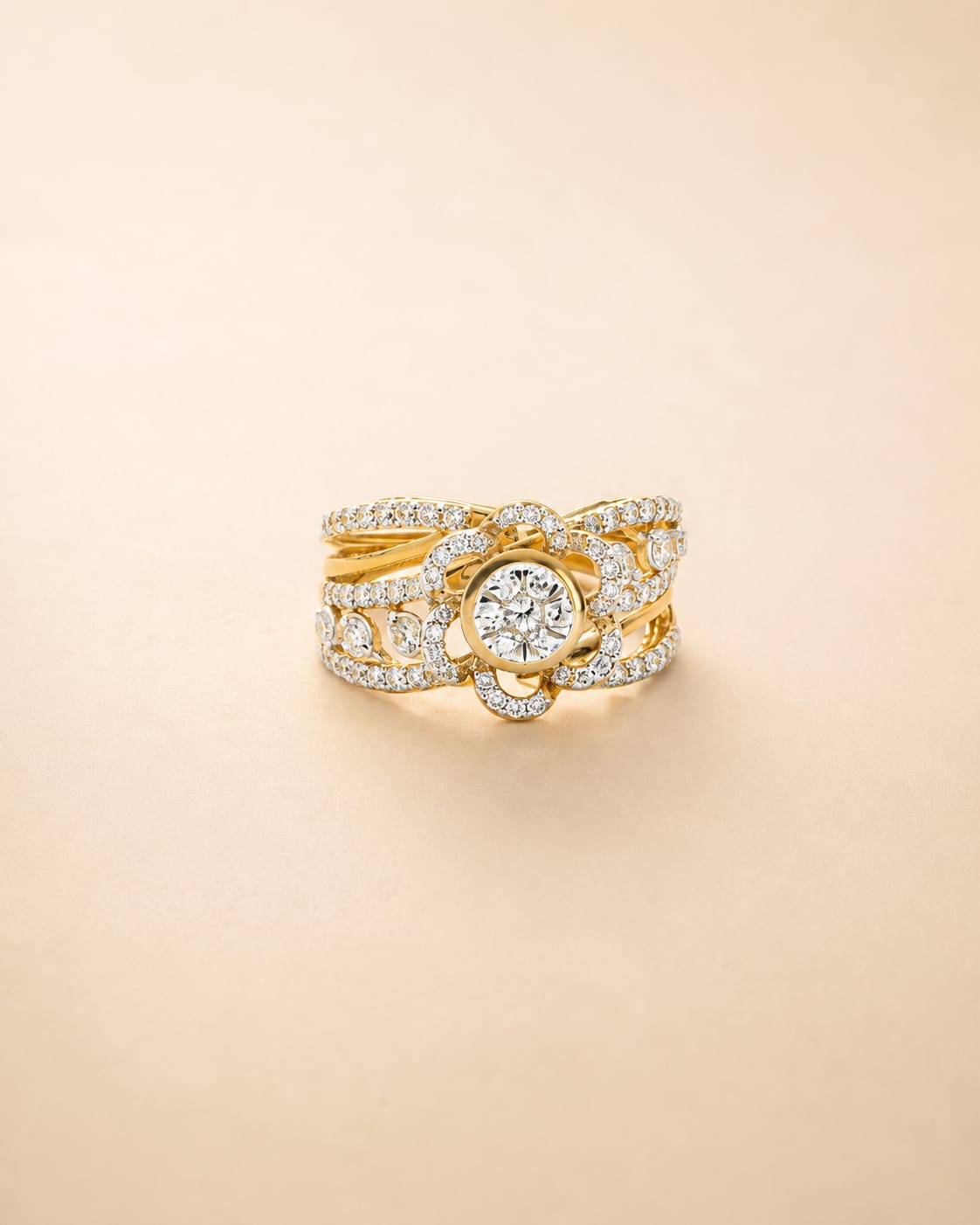 Opulent Petal Diamond Ring