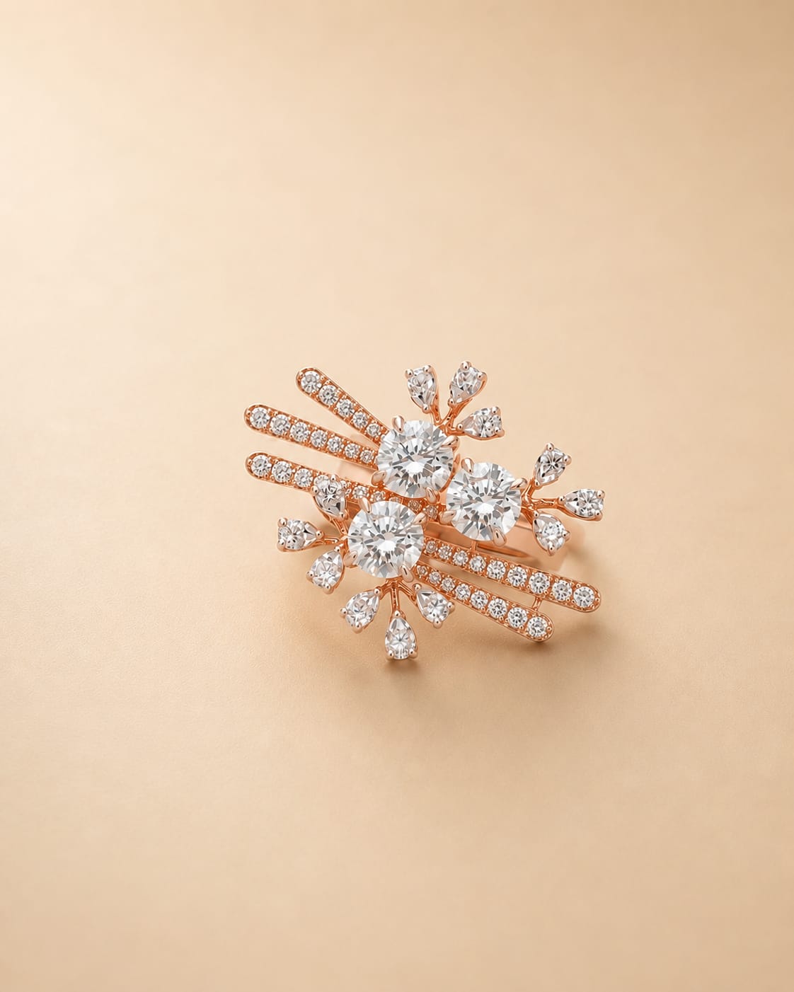 Celestial Blossom Diamond Statement Ring