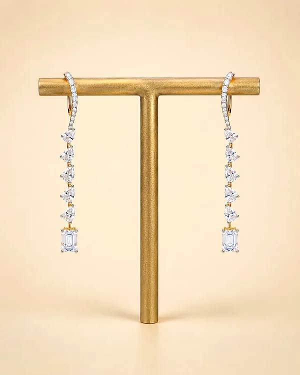 Celestial Cascade Diamond Drop Earrings
