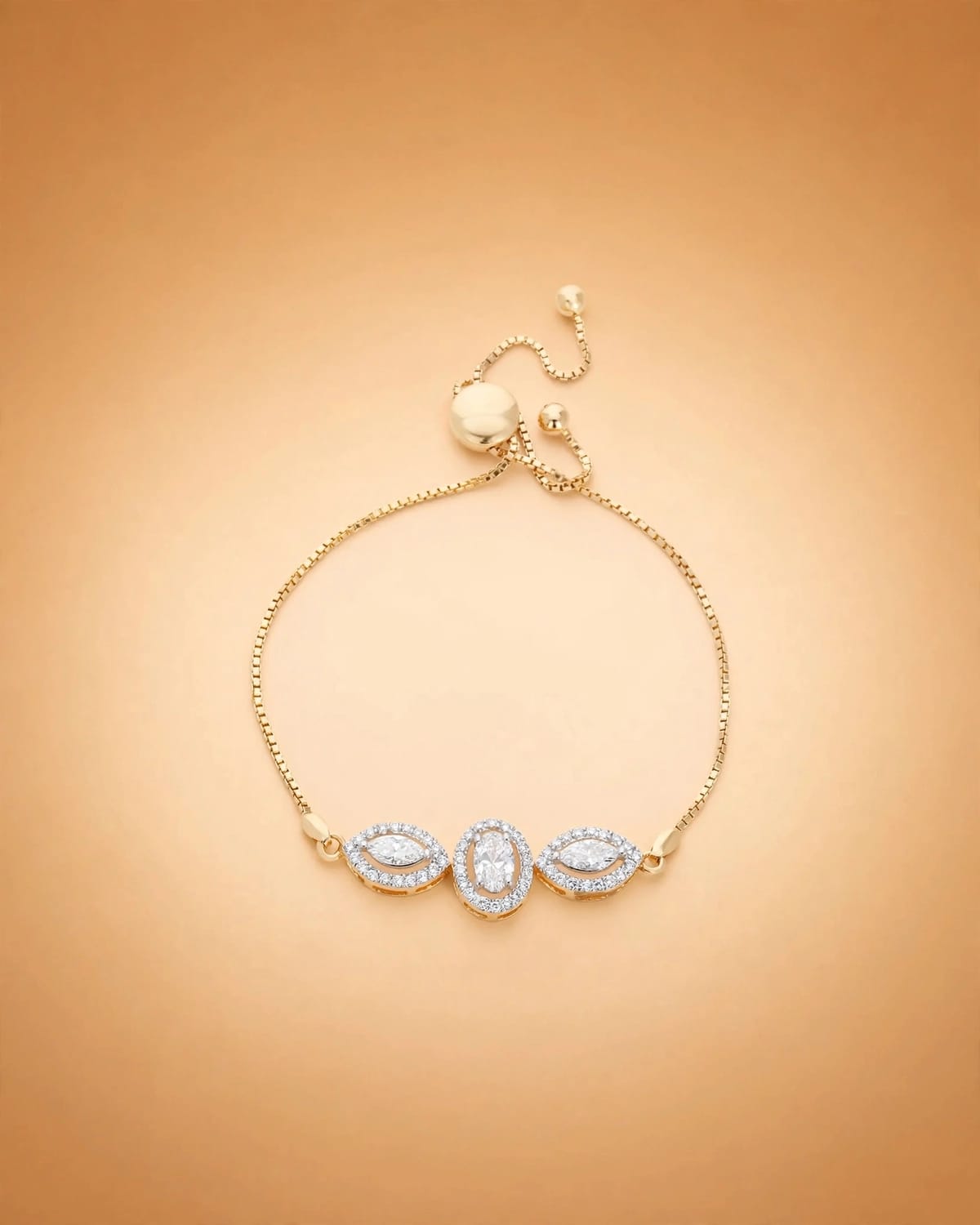 Opulent Marquise & Oval Bolo Bracelet