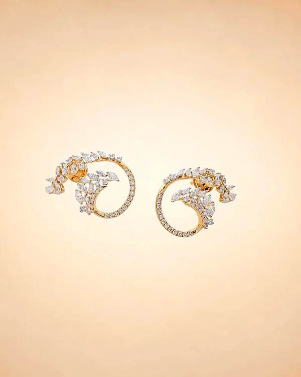 Celestial Embrace Marquise Diamond Earrings
