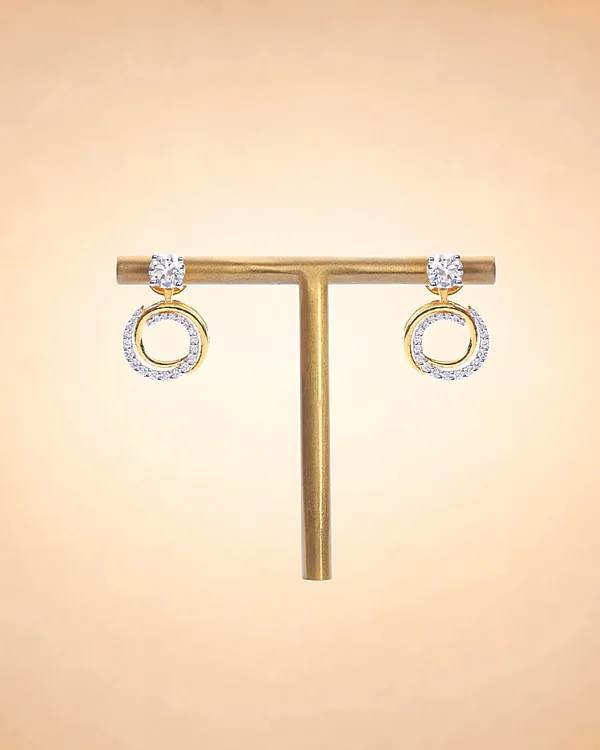 Celestial Swirl Diamond Drop Earrings
