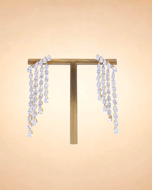 Cascading Pear Diamond Earrings
