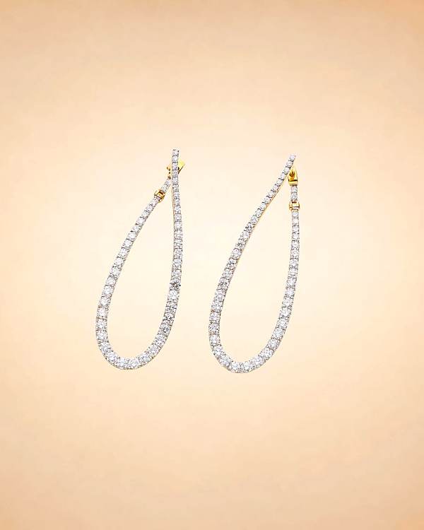 Diamond Cascade Teardrop Earrings