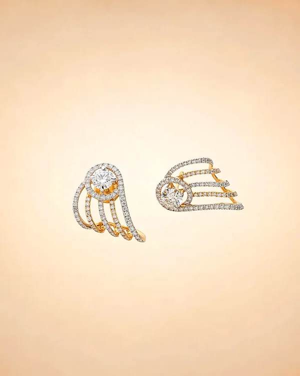 Celestial Halo Cascade Diamond Earrings