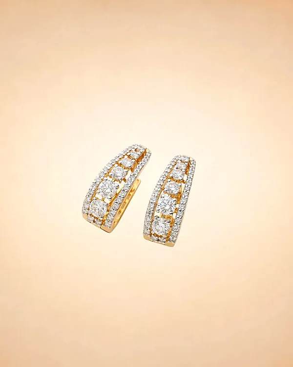 Nova Diamond Halo Hoop Earrings