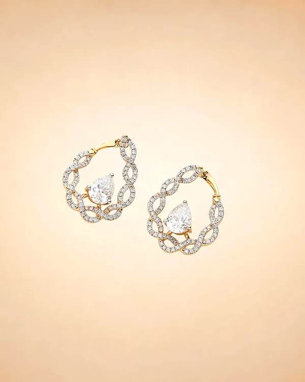 Infinitude Pear Diamond Hoop Earrings