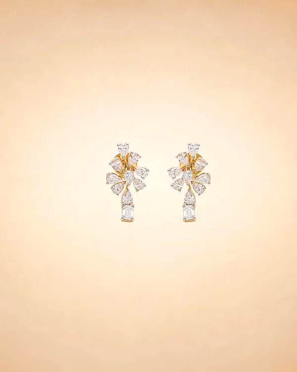 Eclat Cluster Diamond Drop Earrings
