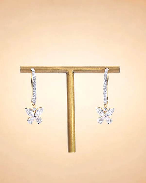 Fluttering Marquise Butterfly Drop Earrings