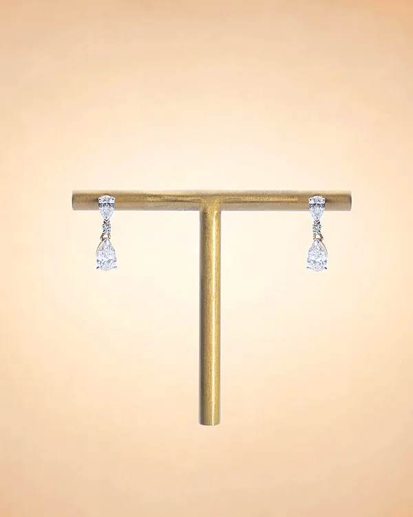 Pear-Cut Diamond Drop Earrings