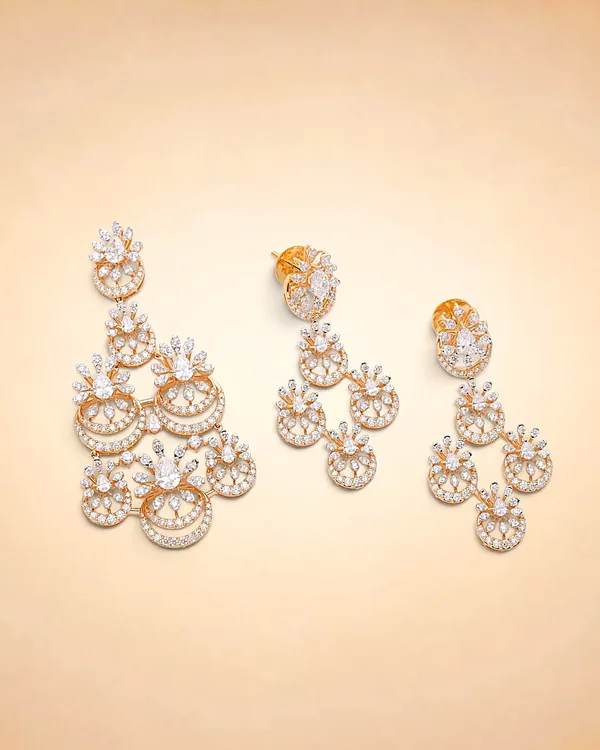 Floral Diamond Pendant Set