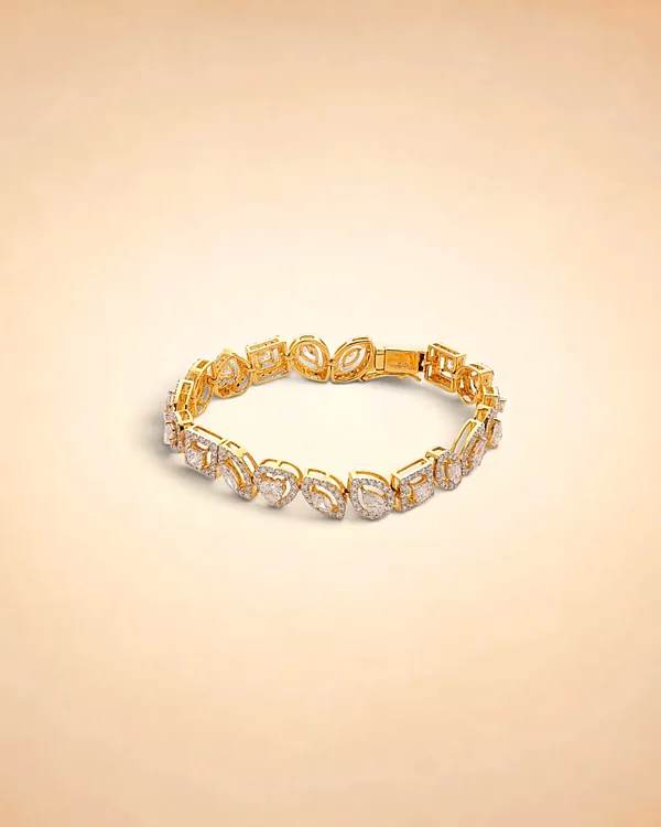 Geometric Symphony Diamond Bracelet