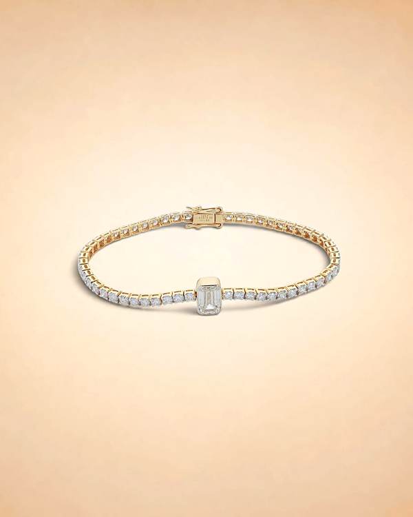 Bespoke Emerald Cut Diamond Tennis Bracelet