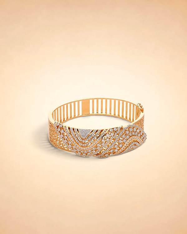 Opulent Wave Diamond Cuff