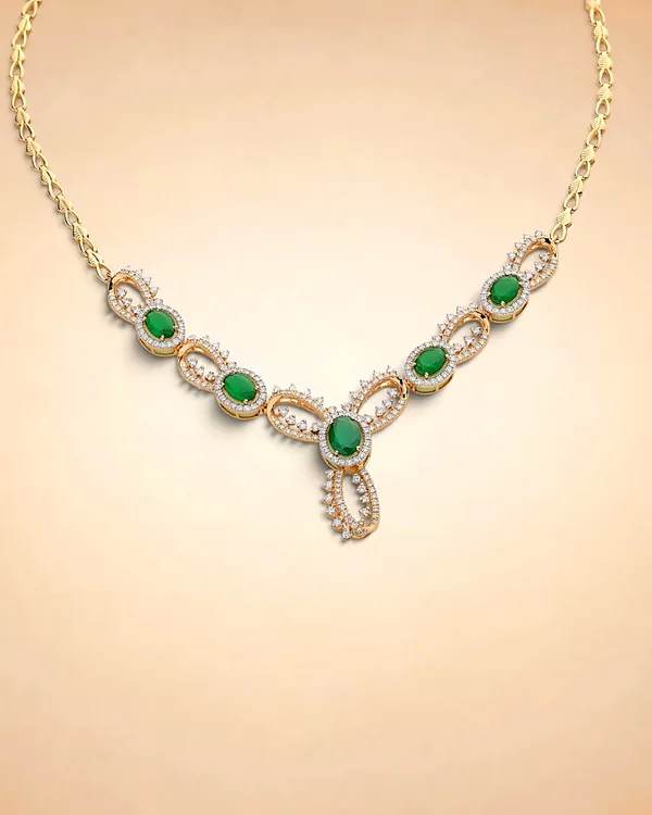 Emerald Cascade Diamond Necklace
