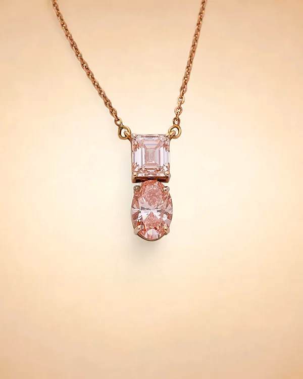 Blush Cascade Pink Diamond Necklace