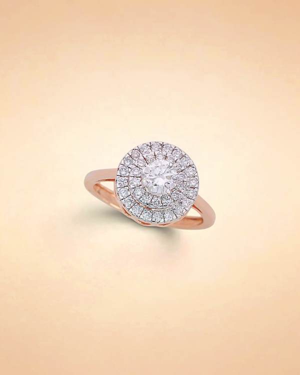 Celestial Bloom Diamond Halo Ring