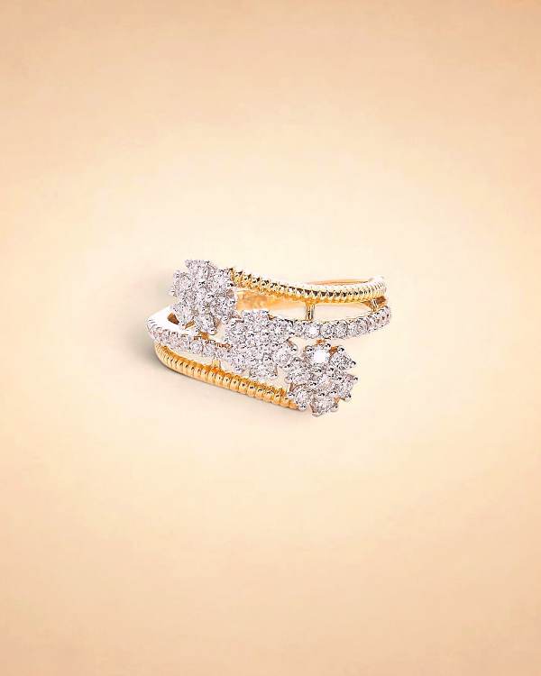 Floral Cascade Diamond Ring
