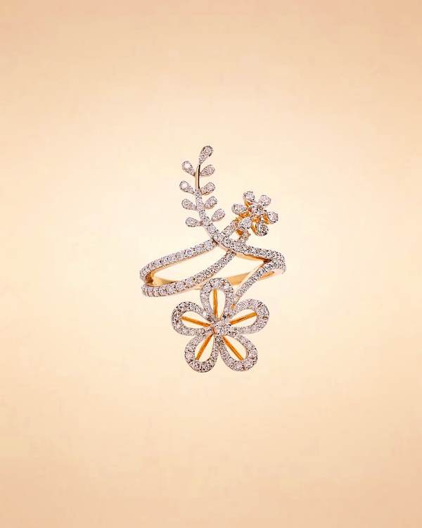 Enchanted Vine Diamond Bypass Ring