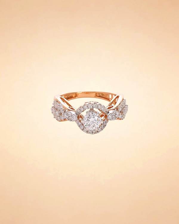 Twisted Rose Gold Diamond Ring