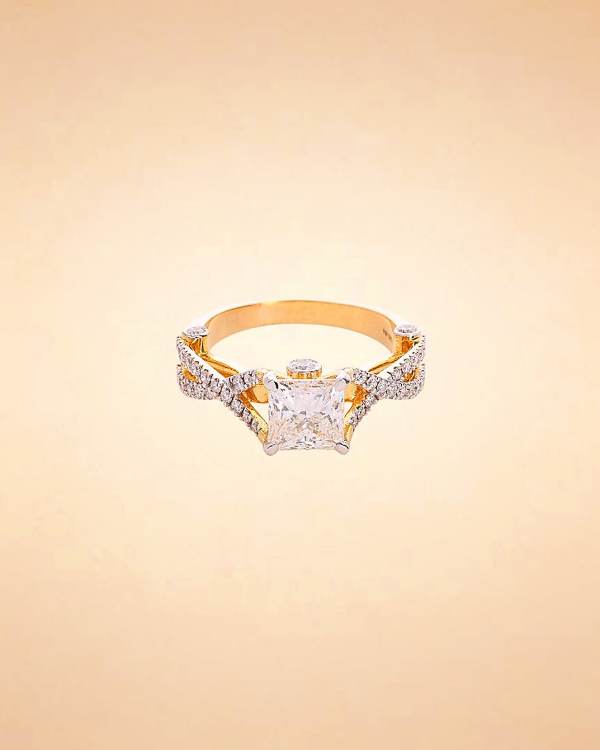 Twisted Radiance Princess Cut Diamond Ring