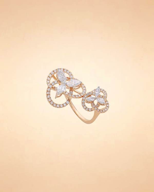 Diamond Clover Bloom Ring