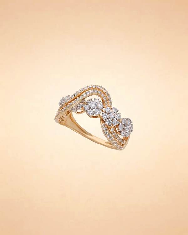 Diamond Wave Embrace Ring