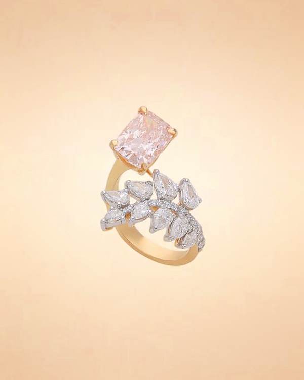 Pink Radiance Pear Diamond Ring