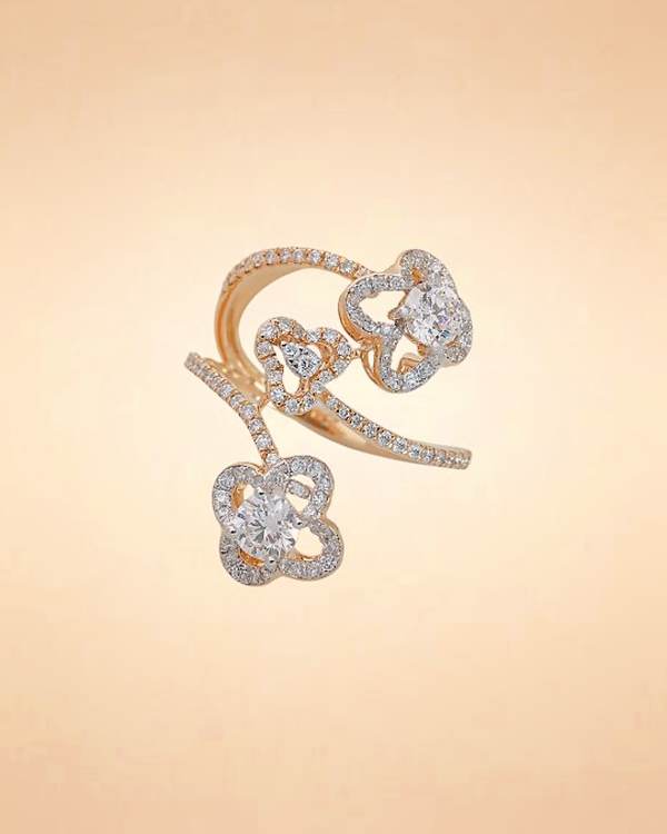 Diamond Clover Bloom Statement Ring