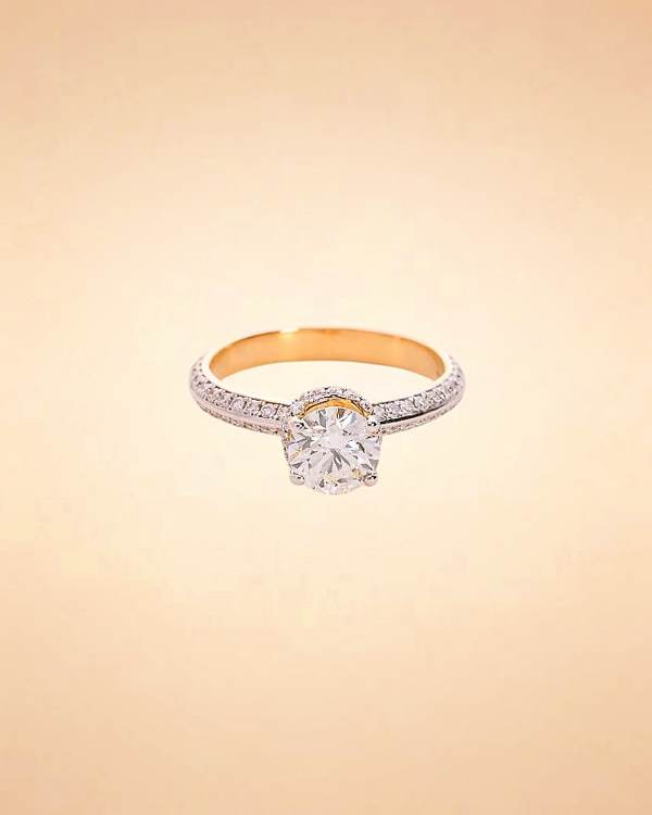 Classic Solitaire Two-Tone Diamond Ring