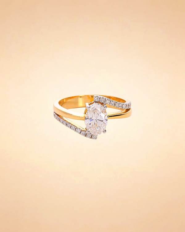 Celestial Swirl Oval Diamond Ring