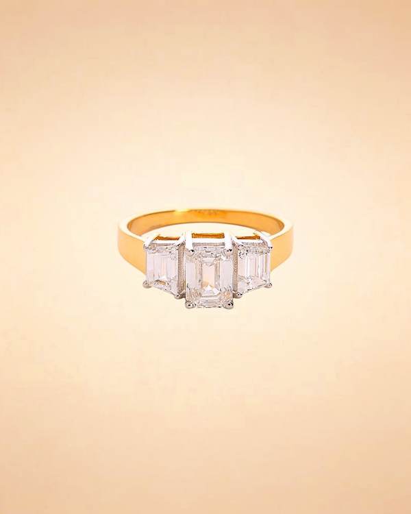 Symphony Emerald-Cut Diamond Three-Stone Ring