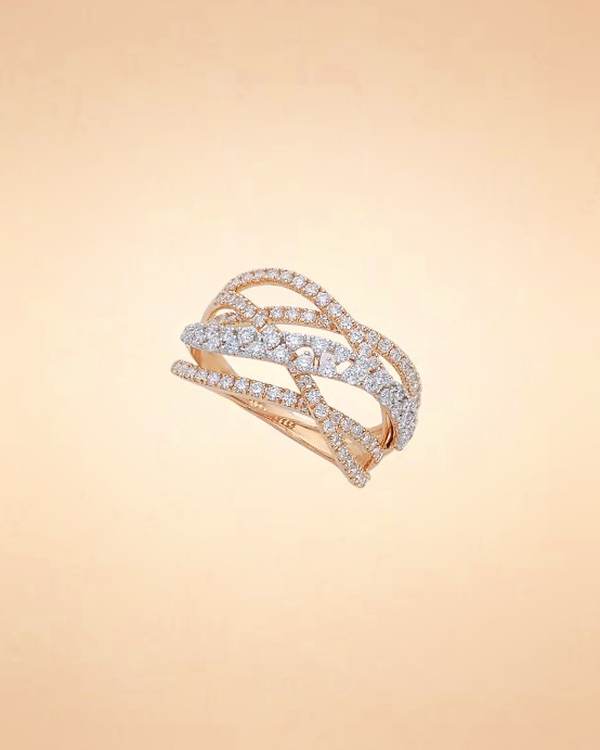 Intertwined Sparkle Diamond Statement Ring