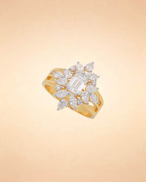 Celestial Bloom Diamond Cluster Ring